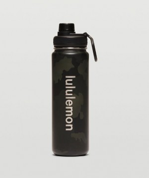 Botellas de Agua Lululemon Back to Life Sport Bottle 24oz Accessories Camuflados Verde Oliva Oscuro Multicolor Negros | 72498-MANJ