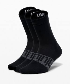 Calcetines Lululemon Daily Stride Crew Sock 3 Pack Mujer Negros | 73269-DXKT