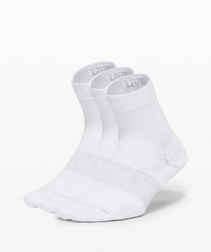 Calcetines Lululemon Daily Stride Mid Crew Sock 3 Pack Mujer Blancos | 92041-GMDU