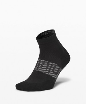 Calcetines Lululemon Power Stride Ankle Sock Hombre Negros | 39582-KIPL