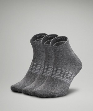 Calcetines Lululemon Power Stride Ankle Sock 3 Pack Hombre Grises Grises Grises | 73860-TLGS