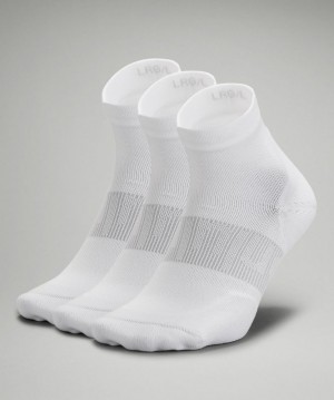 Calcetines Lululemon Power Stride Ankle Sock 3 Pack Hombre Blancos | 52490-PUOQ