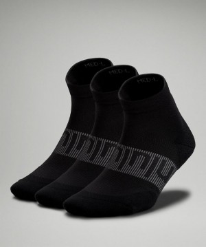 Calcetines Lululemon Power Stride Ankle Sock 3 Pack Mujer Negros | 08514-VQHD