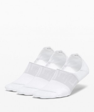 Calcetines Lululemon Power Stride No-Show Sock with Active Grip 3 Pack Mujer Blancos | 31706-AGNK