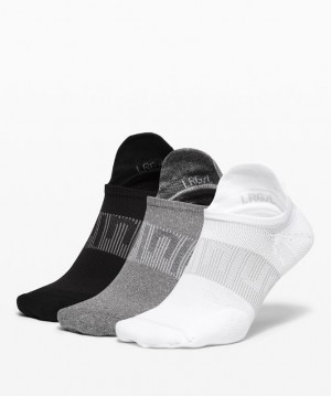 Calcetines Lululemon Power Stride Tab Sock 3 Pack Hombre Blancos Grises Negros | 68793-KNEF