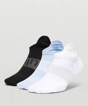 Calcetines Lululemon Power Stride Tab Sock 3 Pack Mujer Blancos Azules Beige Negros | 85923-XKQG