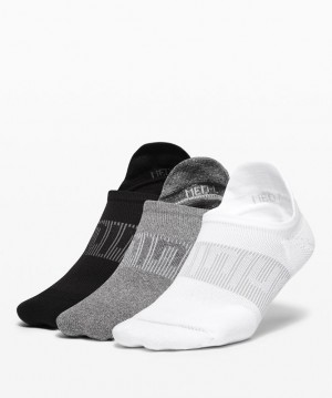 Calcetines Lululemon Power Stride Tab Sock 3 Pack Mujer Blancos Grises Negros | 86172-HOMS