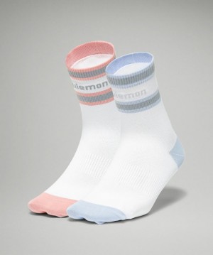 Calcetines Lululemon Tale To Tell Quarter Sock 2 Pack Mujer Blancos Rosas Azules Beige | 24650-YDSX