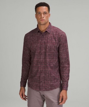 Camisa Lululemon Airing Easy Long Sleeve Button Up Shirt Ventlight Mesh Hombre Multicolor | 02519-RVQW