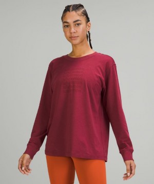 Camisa Lululemon All Yours Graphic Long Sleeve Shirt Mujer Mulled Wine | 17046-GDEM