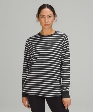 Camisa Lululemon All Yours Long Sleeve Shirt Online Only Mujer Grises Oscuro Blancos | 67529-WFRJ