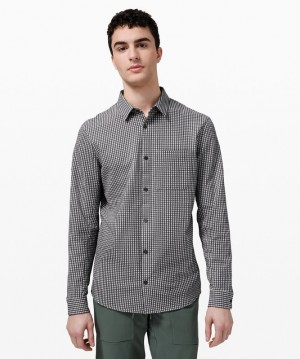 Camisa Lululemon Commission Long Sleeve Shirt Hombre Grises Oscuro | 54032-HNGY