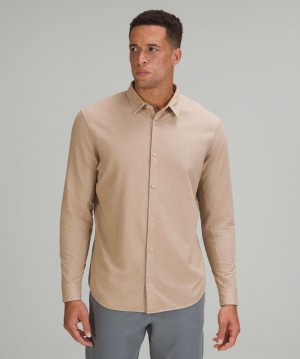 Camisa Lululemon Commission Long Sleeve Shirt Hombre Cafe Au Lait Enzyme Dye | 05683-DNBA