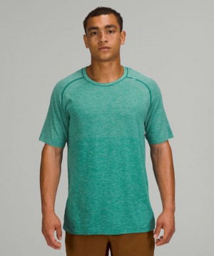 Camisa Lululemon Metal Vent Tech Short Sleeve Shirt 2.0 Hombre Verde Menta Turquesa Azules | 83071-XKDW