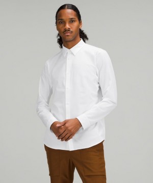 Camisa Lululemon New Venture Long Sleeve Shirt Hombre Blancos | 43861-XSDC