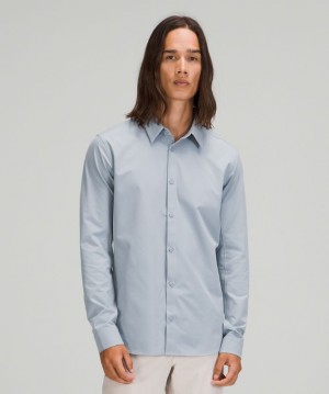 Camisa Lululemon New Venture Long Sleeve Shirt Hombre Chambray | 47615-KWTZ