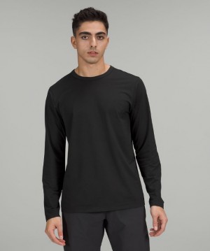 Camisa Lululemon The Fundamental Long Sleeve Shirt Hombre Negros | 17692-XNGO