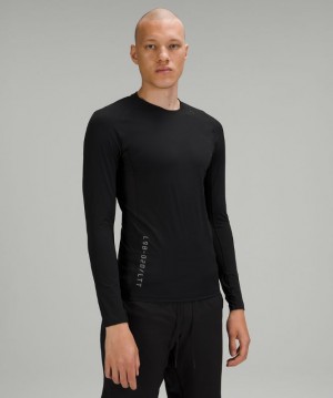 Camisa Lululemon Vital Drive Long Sleeve Shirt Hombre Negros | 54260-RTFN