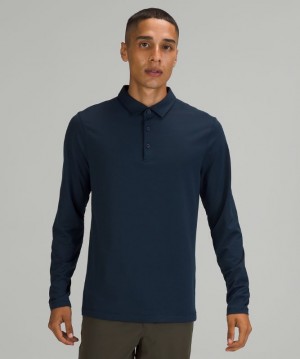 Camisa Polo Lululemon Evolution Long Sleeve Hombre Azul Marino | 80692-IMRL