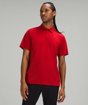 Camisa Polo Lululemon Snap Front Performance Short Sleeve Polo Shirt Hombre Rojos | 34607-WTXR