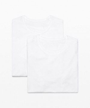 Camiseta Lululemon 5 Year Basic 2 Pack Online Only Hombre Blancos Blancos | 76320-CJTK