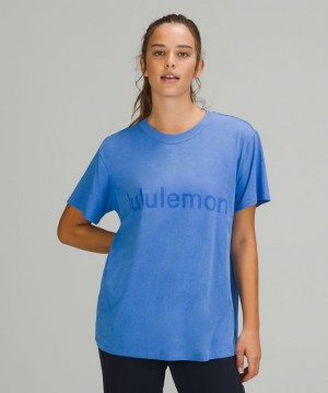 Camiseta Lululemon All Yours Graphic Short Sleeve lululemon Mujer Azules | 73920-RNCY