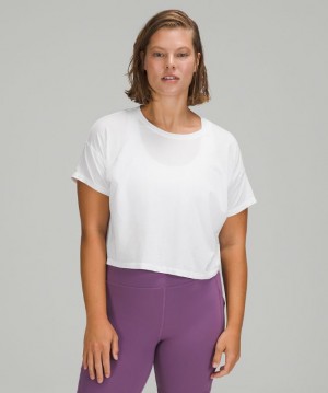 Camiseta Lululemon Cates Tee Mujer Blancos | 28634-NKQG