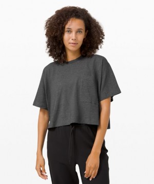 Camiseta Lululemon Check the Box Short Sleeve Mujer Grises Oscuro | 70213-KTWP