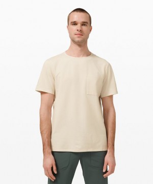 Camiseta Lululemon Chest Pocket Relaxed Fit T Hombre Blancos | 02798-FTZM