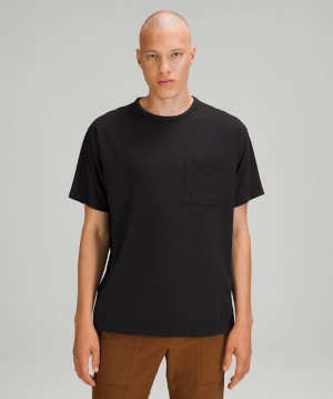 Camiseta Lululemon The Fundamental Pocket Hombre Negros | 32189-YOUC