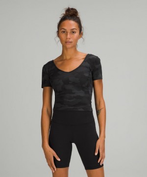 Camiseta Lululemon lululemon Align™ Short Sleeve Mujer Camuflados Negros Multicolor | 27016-SPAL