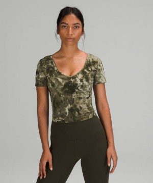 Camiseta Lululemon lululemon Align™ Short Sleeve Mujer Verde Oliva Claro | 69327-XIJF