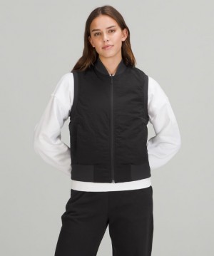 Chaleco Lululemon Non-Stop Bomber Reversible Mujer Negros | 46789-BFJN