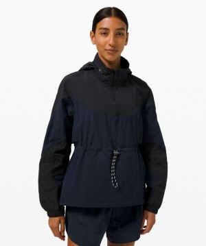 Chamarras Lululemon Evergreen Anorak Mujer Azul Marino Negros | 67239-KHEV