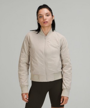 Chamarras Lululemon Non Stop Bomber Mujer Beige | 30829-FRHW