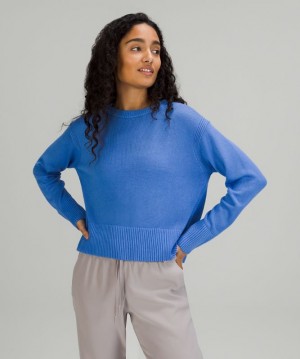 Jerséis Lululemon Cashlu Boxy Crewneck Sweater Online Only Mujer Azules | 30157-REWD