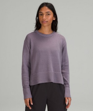 Jerséis Lululemon Cashlu Boxy Crewneck Sweater Online Only Mujer Lavanda | 81206-HIWZ