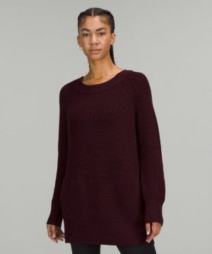 Jerséis Lululemon Merino Wool Sweater Mujer Cassis | 41982-XOEM