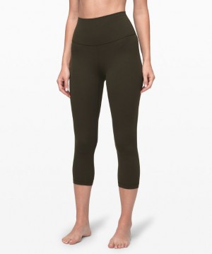 Leggins Lululemon Align High-Rise Crop 21" Mujer Verde Oliva Oscuro | 09152-XCON