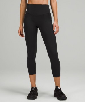 Leggins Lululemon All the Right Places High-Rise Drawcord Waist Crop 23” Mujer Negros | 79145-TNUK