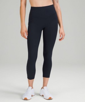 Leggins Lululemon All the Right Places High-Rise Drawcord Waist Crop 23” Mujer Azul Marino | 06831-EXGN