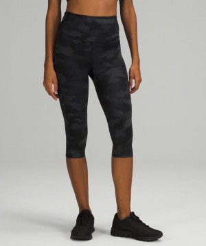 Leggins Lululemon Base Pace HR Crop 17" Mujer Camuflados Negros Multicolor | 06724-VUZQ