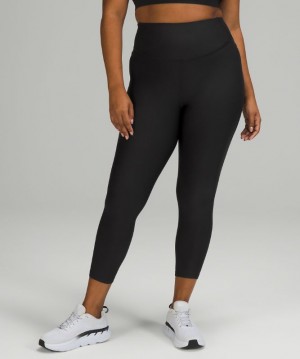 Leggins Lululemon Base Pace High-Rise Fleece Tight 25" Mujer Negros | 74135-ZGDP