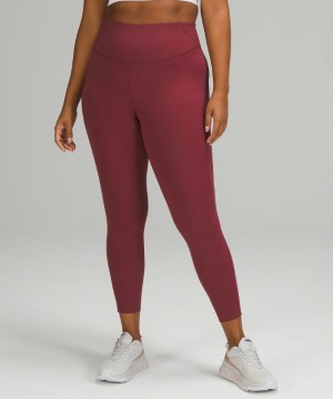 Leggins Lululemon Base Pace High-Rise Running Tight 25" Mujer Mulled Wine | 24986-ZPBH