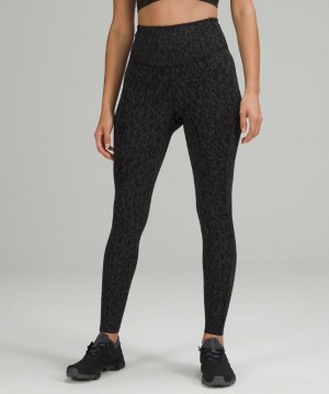 Leggins Lululemon Base Pace High-Rise Tight 28" Mujer Leopardo Camuflados Negros Multicolor | 04869-WPMC