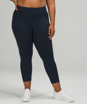 Leggins Lululemon Fast and Free HR Crop 23" Non-Reflective Mujer Azul Marino | 32450-HUJY