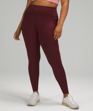 Leggins Lululemon Fast and Free High-Rise Tight 28" Mujer Rojos Vino | 54938-PDLR