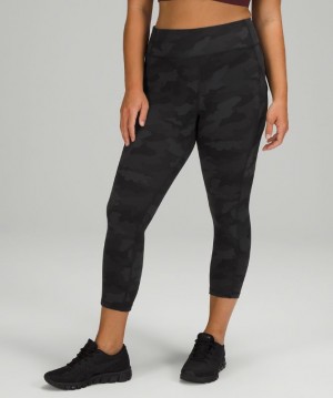 Leggins Lululemon Invigorate High-Rise Crop 23" Mujer Camuflados Negros Multicolor | 91542-ZUEY