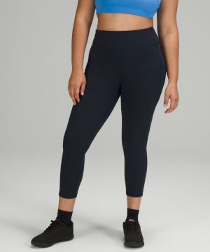 Leggins Lululemon Invigorate High-Rise Crop 23" Mujer Azul Marino | 74169-BJKC