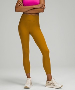 Leggins Lululemon Power Thru High-Rise Tight 25" Mujer Dorados Marrom | 19365-BVJY